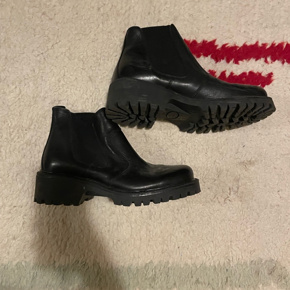 Black Leather Ankle Boots